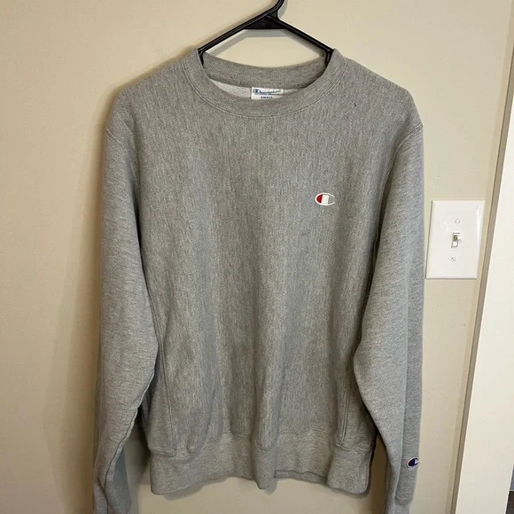 Champion Unisex Reverse Weave Gray Crewneck Sweater - Picture 3 of 7